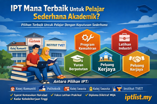 IPT Mana Terbaik Untuk Pelajar Sederhana Akademik
