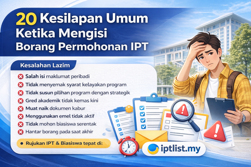 20 Kesilapan Umum Ketika Mengisi Borang Permohonan IPT (Wajib Elak Jika Mahu Lulus)