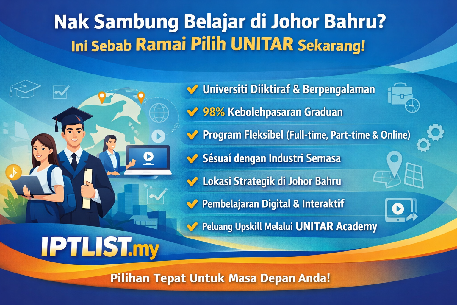 Nak Sambung Belajar di Johor Bahru Ini Sebab Ramai Pilih UNITAR Sekarang